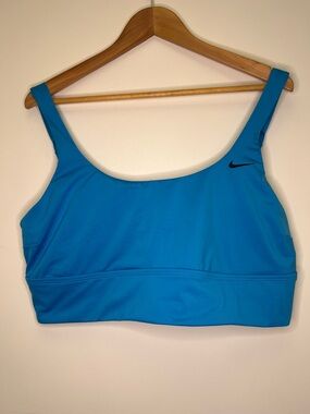 Nike Dri-FIT Sports Bra XXL Blue Medium Support Adjustable Straps Athletic Gym